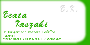 beata kaszaki business card